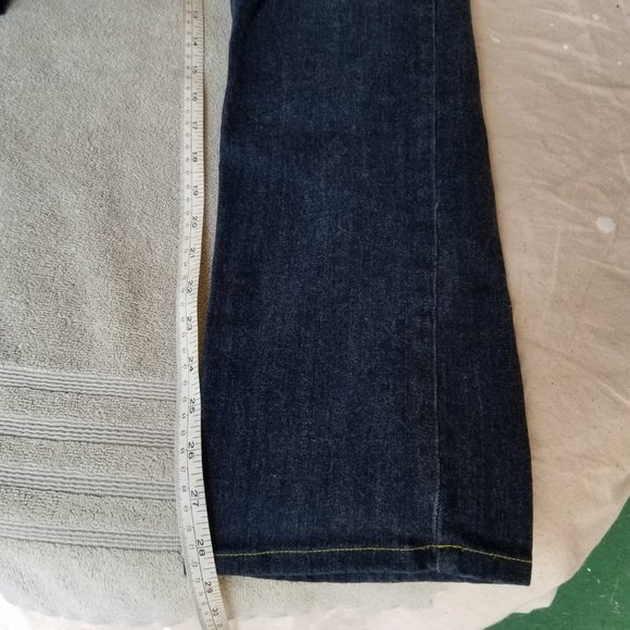 TINT Low rise Dark Blue Denim Jeans w/Gold Stitch sz 4 - Picture 15 of 16